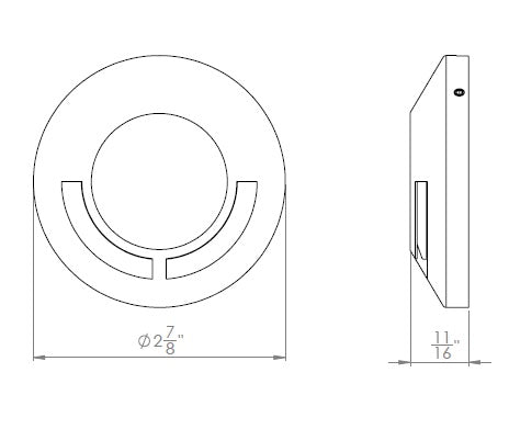WAC Lighting 2″ Surface Mount, Submersible IP68, 3000K in Stainless Steel - Hardscape - All Lighting Direct