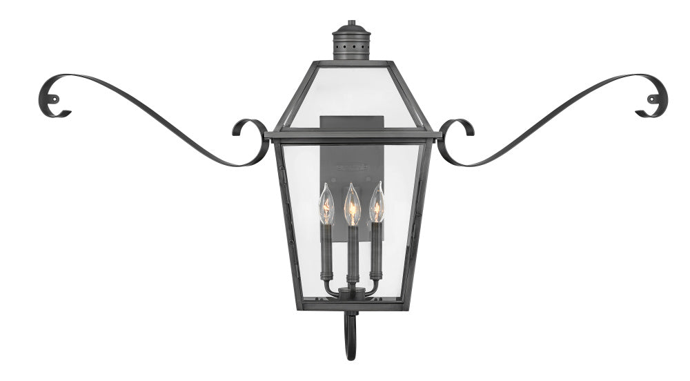 Hinkley 2774BLB-SCR Large Wall Mount Lantern with Scroll