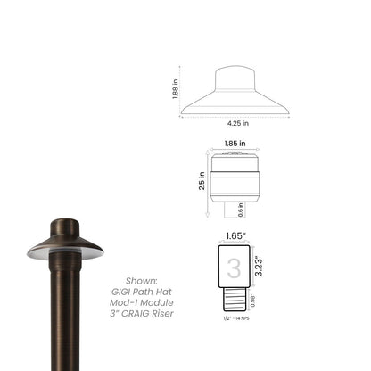 Path Light Kit with CRAIG (1.65") Riser • 2700/3000K - Path Light from 702 Lighting in Las Vegas