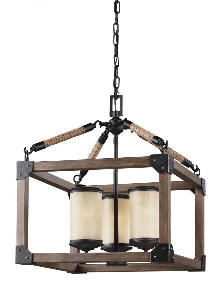Generation Lighting 3113303EN3-846 Dunning contemporary 3-light LED indoor dimmable ceiling chandelier pendant light in stardust finish