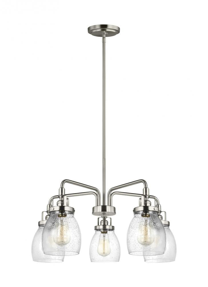 Generation Lighting 3114505-962 Belton transitional 5-light indoor dimmable ceiling chandelier pendant light in brushed nickel silve