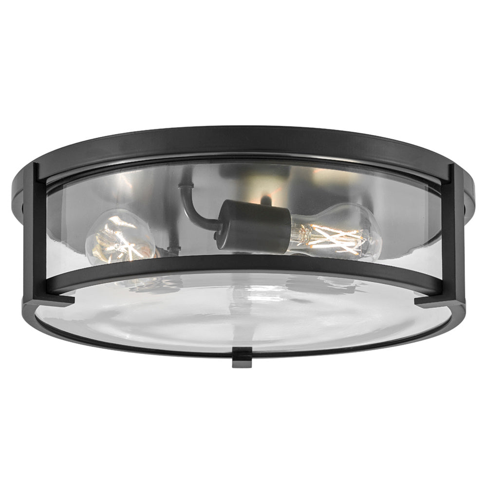 Hinkley 3243BK-CL Medium Flush Mount