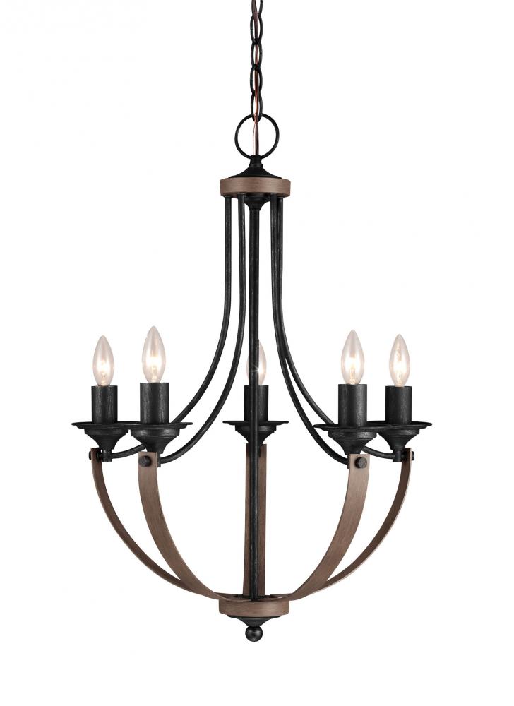 Generation Lighting 3280405EN-846 Corbeille traditional 5-light LED indoor dimmable ceiling chandelier pendant light in stardust weath