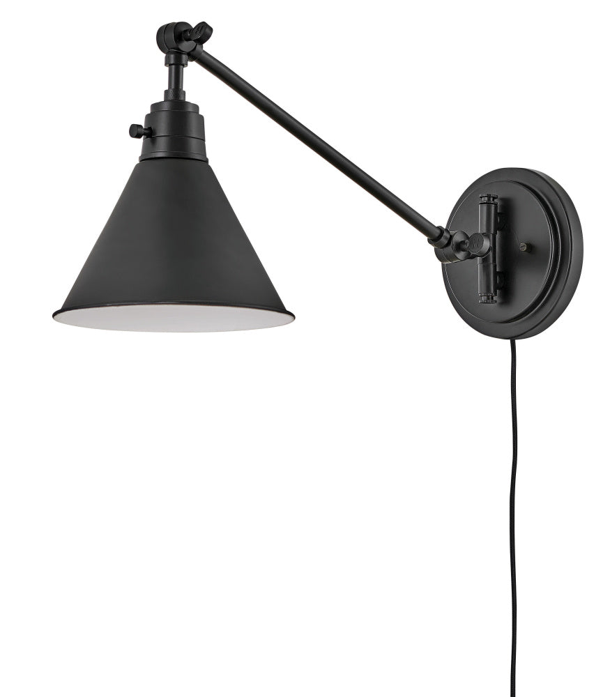 Hinkley 3690BK Medium Swing Arm Single Light Sconce