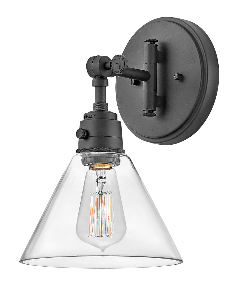 Hinkley 3691BK-CL Medium Swing Arm Single Light Sconce