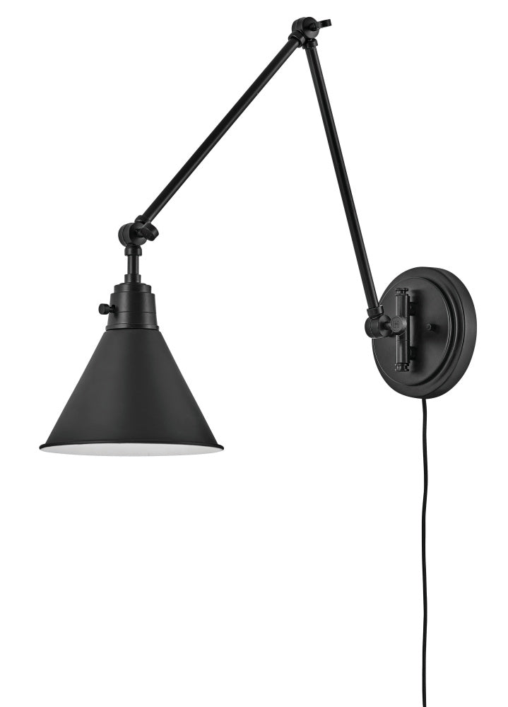 Hinkley 3692BK Medium Swing Arm Single Light Sconce