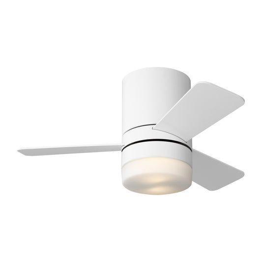 Generation Lighting 3ERHR32RZWD Era 32 Hugger LED Ceiling Fan in Matte White with Matte White Blades and Light Kit