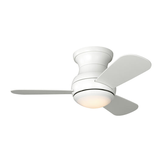 Generation Lighting 3OBSHR32RZWD Orbis 32 Hugger LED Ceiling Fan in Matte White with Matte White Blades and Light Kit