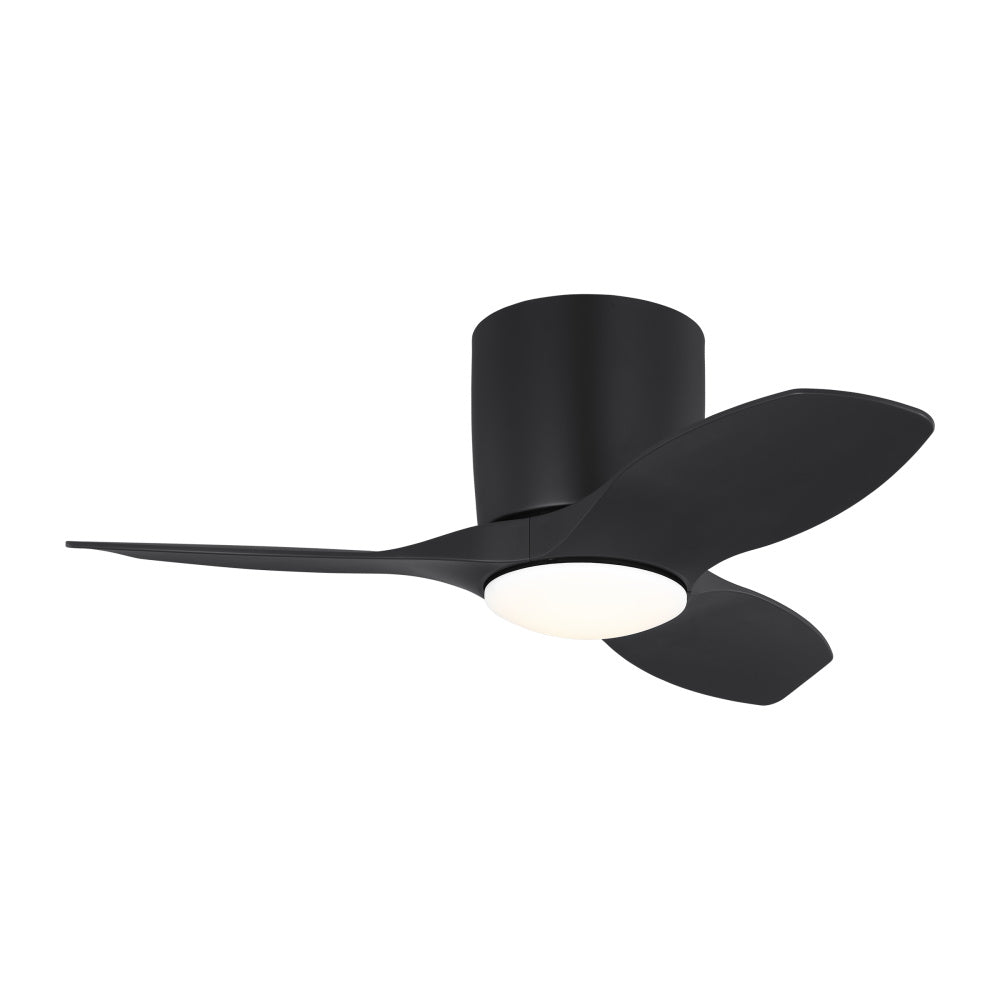 Generation Lighting 3TTHR32MBKD Titus 32 Hugger LED Ceiling Fan in Midnight Black with Midnight Black Blades and Light Kit