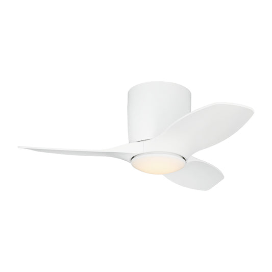 Generation Lighting 3TTHR32RZWD Titus 32 Hugger LED Ceiling Fan in Matte White with Matte White Blades and Light Kit