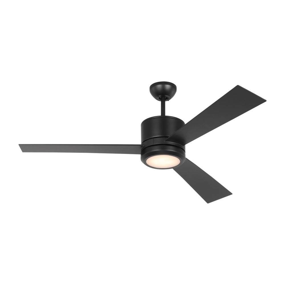 Generation Lighting 3VNR52MBKD-V1 Vision 52 LED Ceiling Fan in Midnight Black with Midnight Black Blades and Light Kit