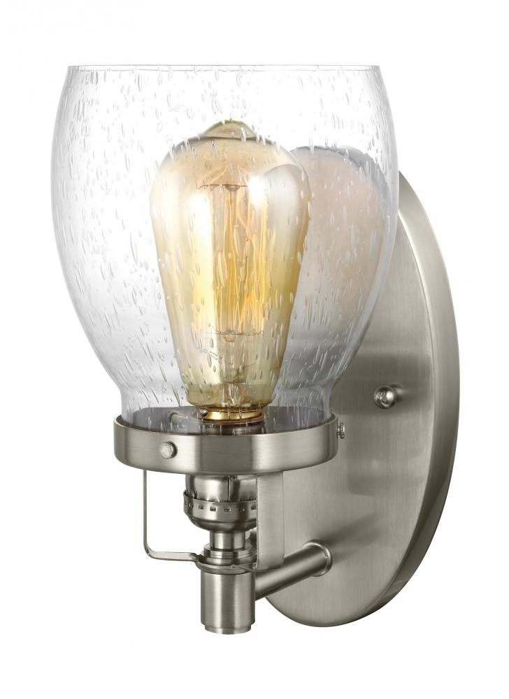 Generation Lighting 4114501-962 Belton transitional 1-light indoor dimmable bath vanity wall sconce in brushed nickel silver finish