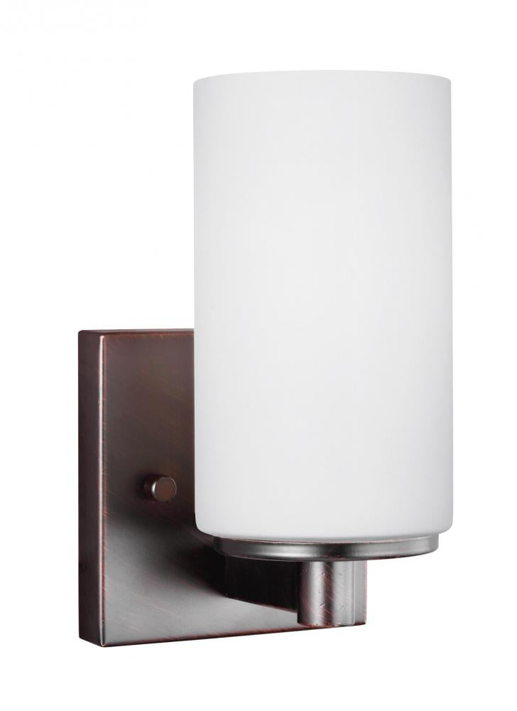 Generation Lighting 4139101EN3-710 Hettinger transitional 1-light LED indoor dimmable bath vanity wall sconce in bronze finish with etc
