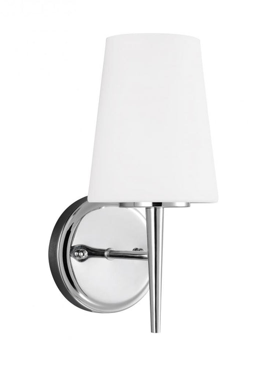 Generation Lighting 4140401-05 Driscoll contemporary 1-light indoor dimmable bath vanity wall sconce in chrome silver finish with c