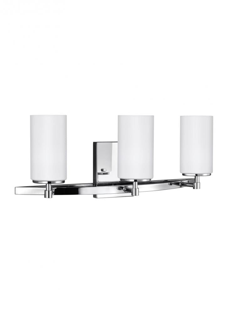 Generation Lighting 4424603-05 Alturas contemporary 3-light indoor dimmable bath vanity wall sconce in chrome silver finish