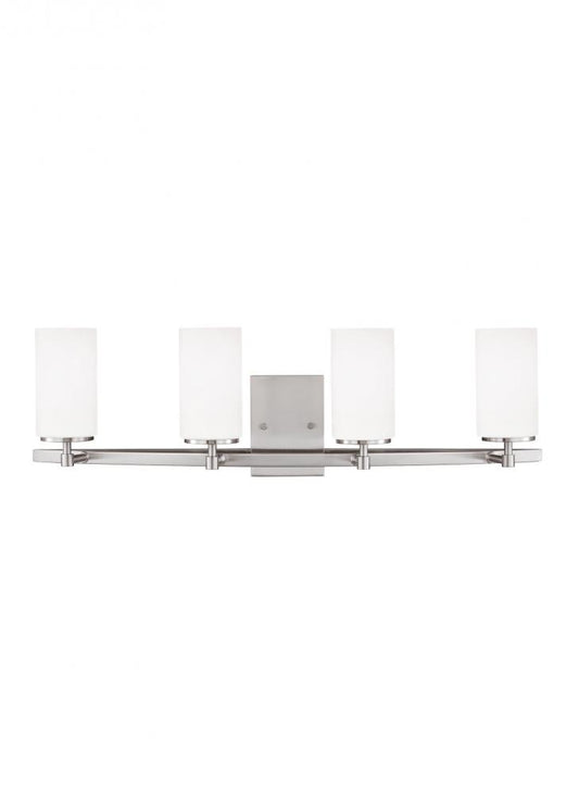 Generation Lighting 4424604-962 Alturas contemporary 4-light indoor dimmable bath vanity wall sconce in brushed nickel silver finish