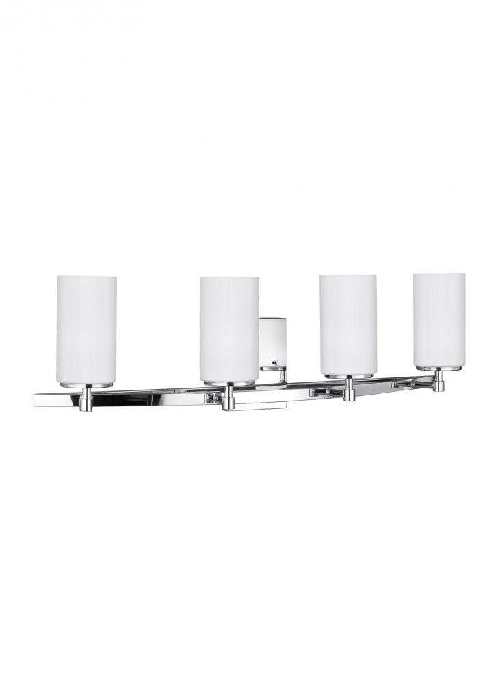 Generation Lighting 4424604EN3-05 Alturas contemporary 4-light LED indoor dimmable bath vanity wall sconce in chrome silver finish