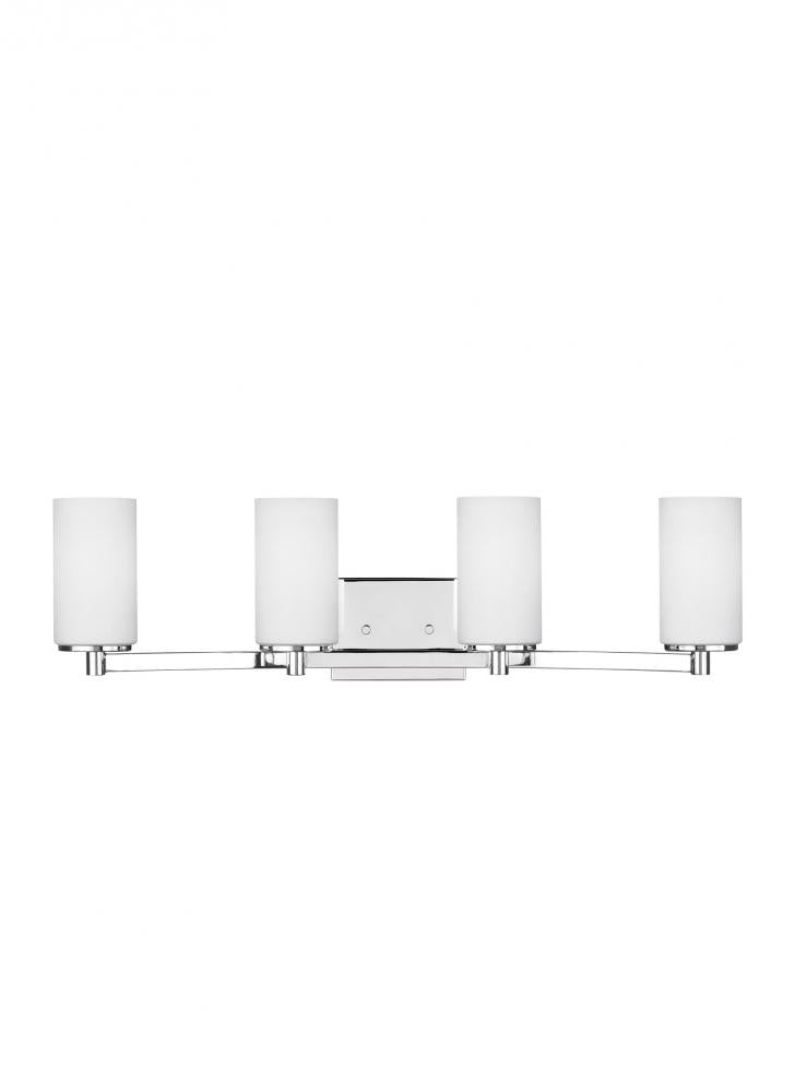 Generation Lighting 4439104EN3-05 Hettinger transitional 4-light LED indoor dimmable bath vanity wall sconce in chrome silver finish w
