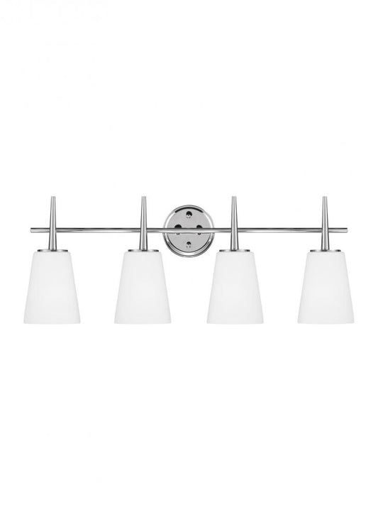 Generation Lighting 4440404-05 Driscoll contemporary 4-light indoor dimmable bath vanity wall sconce in chrome silver finish with c