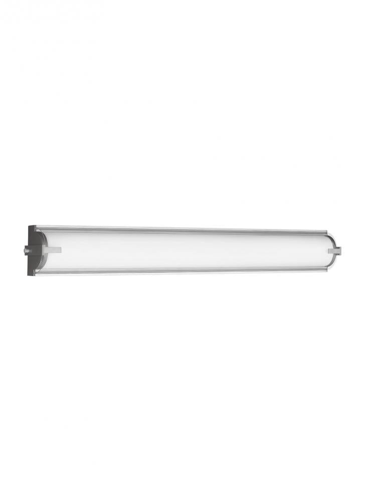 Generation Lighting 4635793S-04 Braunfels transitional 3-light indoor dimmable bath vanity wall sconce in satin aluminum finish with
