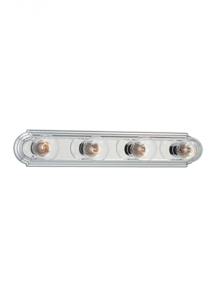 Generation Lighting 1023166 De-Lovely traditional 4-light indoor dimmable bath vanity wall sconce in chrome silver finish