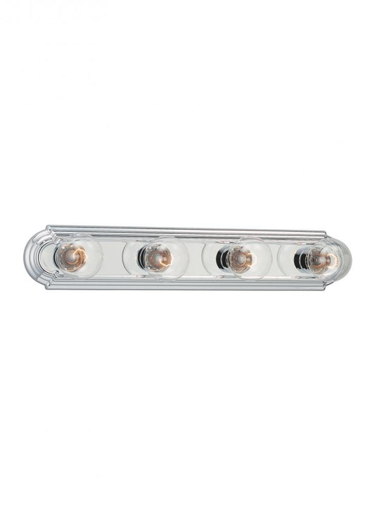 Generation Lighting 1023166 De-Lovely traditional 4-light indoor dimmable bath vanity wall sconce in chrome silver finish