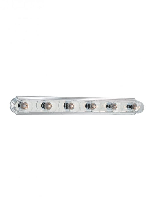 Generation Lighting 1023531 De-Lovely traditional 6-light indoor dimmable bath vanity wall sconce in chrome silver finish