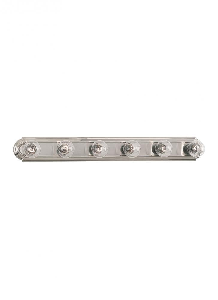 Generation Lighting 4702-962 De-Lovely traditional 6-light indoor dimmable bath vanity wall sconce in brushed nickel silver finis