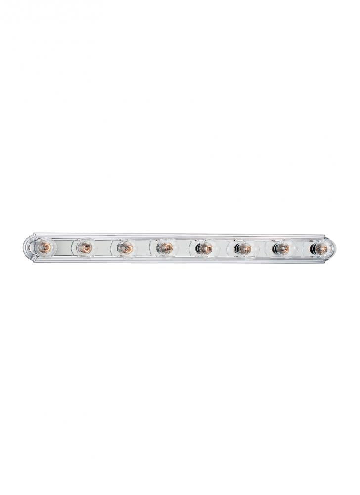Generation Lighting 1023896 De-Lovely traditional 8-light indoor dimmable bath vanity wall sconce in chrome silver finish