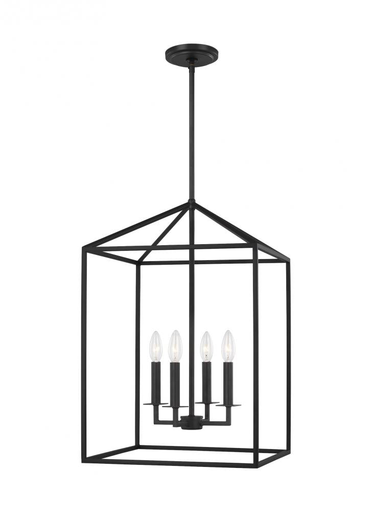 Generation Lighting 5115004EN-112 Perryton transitional 4-light LED indoor dimmable medium ceiling pendant hanging chandelier light in