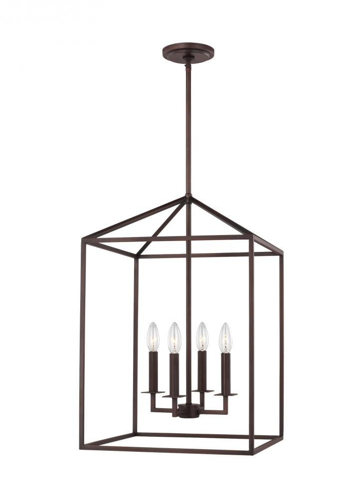 Generation Lighting 5115004EN-710 Perryton transitional 4-light LED indoor dimmable medium ceiling pendant hanging chandelier light in