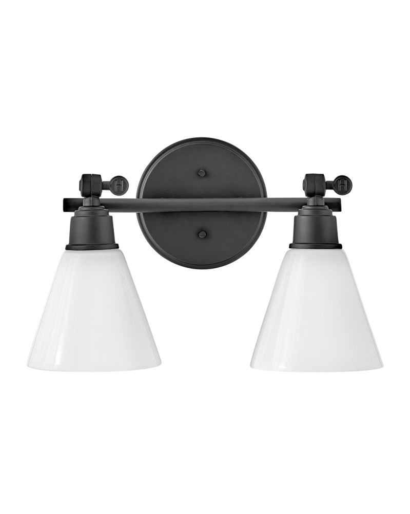 Hinkley 51182BK Small Adjustable Two Light Vanity