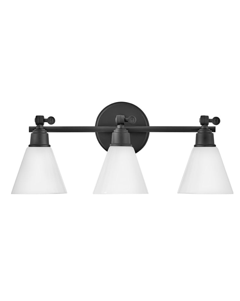 Hinkley 51183BK Medium Adjustable Three Light Vanity