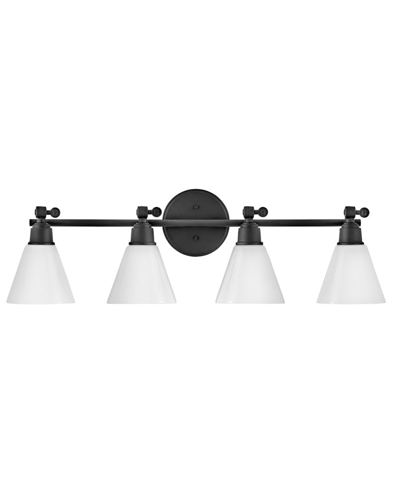 Hinkley 51184BK Large Adjustable Four Light Vanity