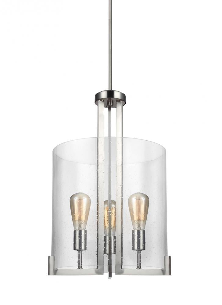 Generation Lighting 5126003-962 Dawes transitional 3-light indoor dimmable ceiling pendant hanging chandelier pendant light in brush