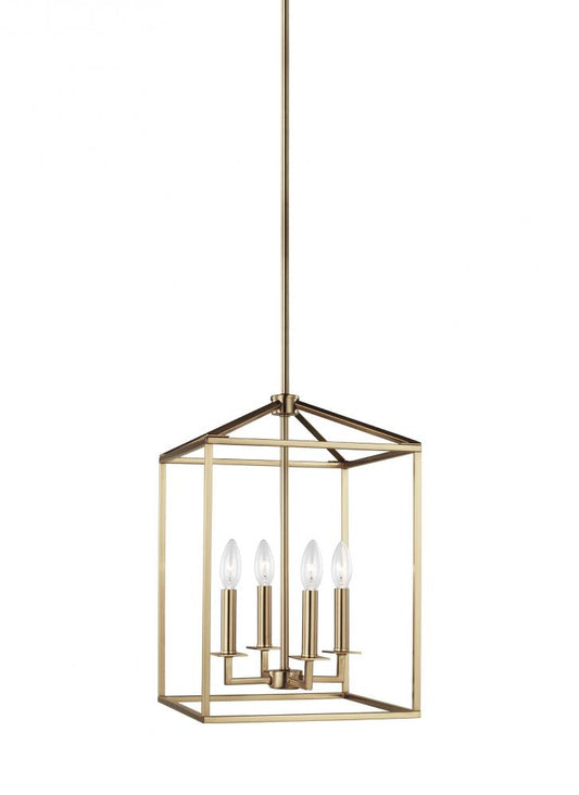 Generation Lighting 5215004EN-848 Perryton transitional 4-light LED indoor dimmable small ceiling pendant hanging chandelier light in
