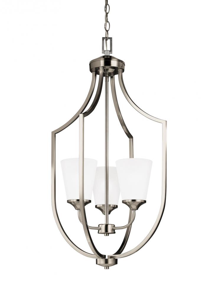 Generation Lighting 5224503EN3-962 Hanford traditional 3-light LED indoor dimmable ceiling pendant hanging chandelier pendant light in