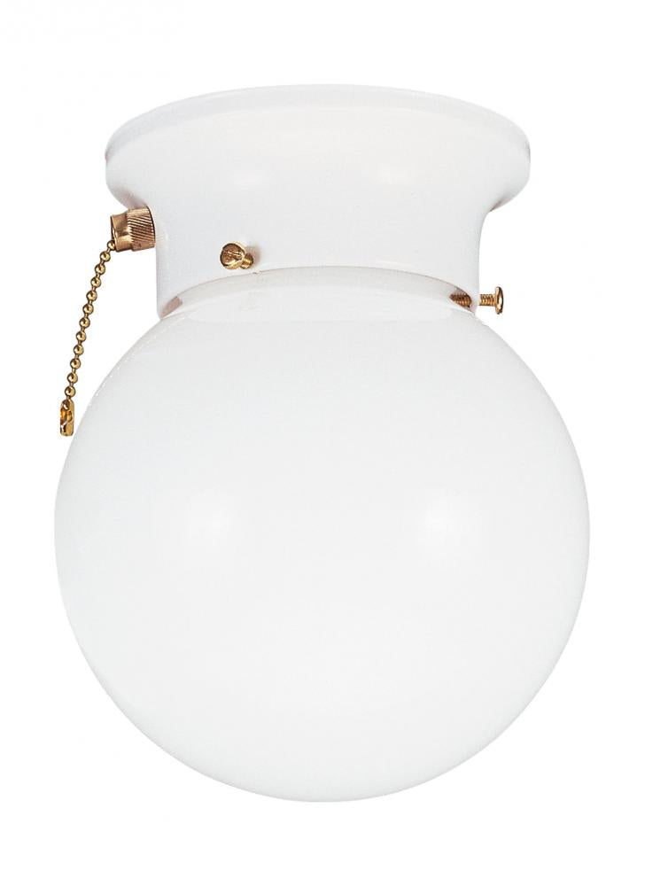 Generation Lighting 5367PCEN3-15 One Light Ceiling Flush Mount with On/Off Pull Chain