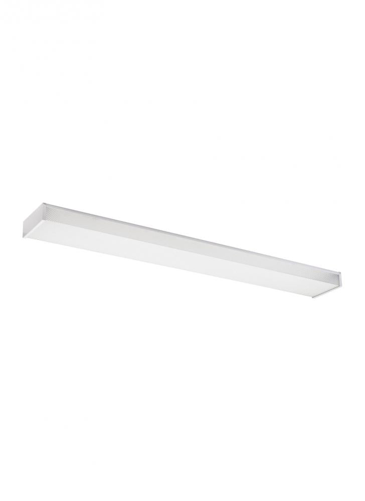 Generation Lighting 59132LE-15 Drop Lens Fluorescent traditional 2-light indoor dimmable four foot ceiling flush mount in white fin