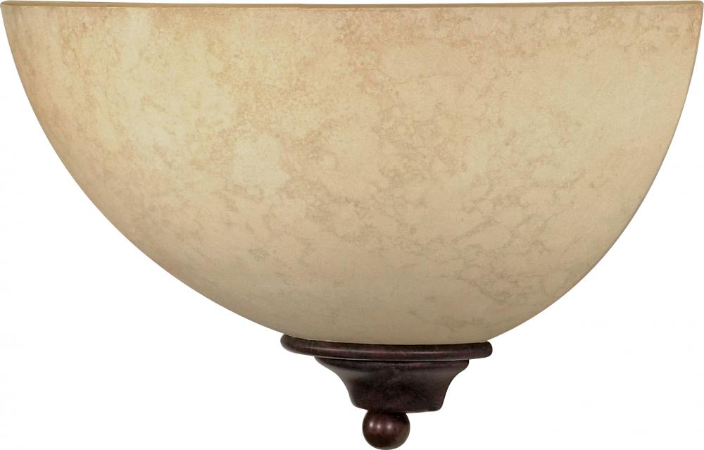 Nuvo 60-044 Tapas; 1 Light; 12 in.; Sconce with Tuscan Suede Glass; Ol