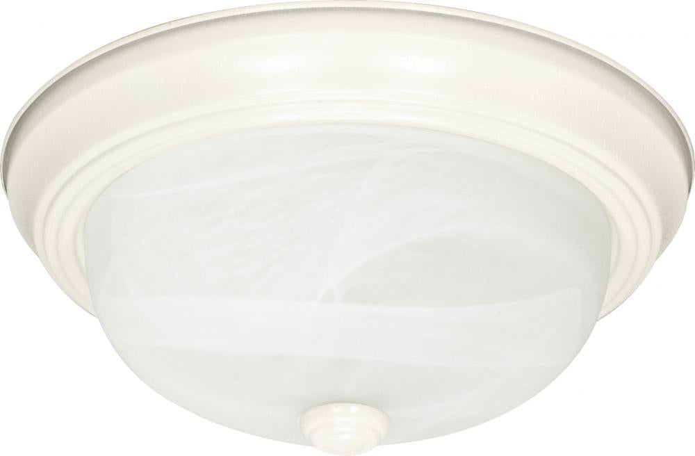 Nuvo 60-223 3 Light; 15 in.; Flush Mount; Alabaster Glass; Textured Wh