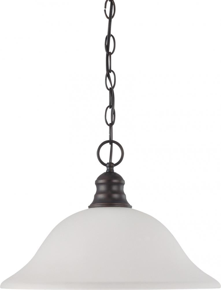 Nuvo 60-3173 1 Light; 16 in.; Pendant with Frosted White Glass; Mahoga