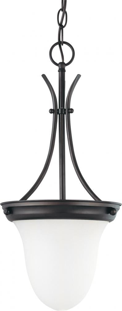 Nuvo 60-3174 1 Light; 10 in.; Pendant with Frosted White Glass; Mahoga