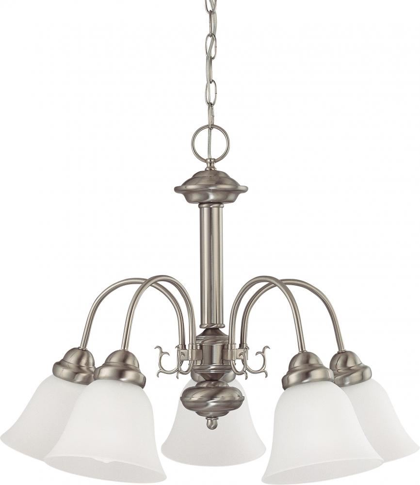 Nuvo 60-3240 Ballerina; 5 Light; 24 in.; Chandelier with Frosted White