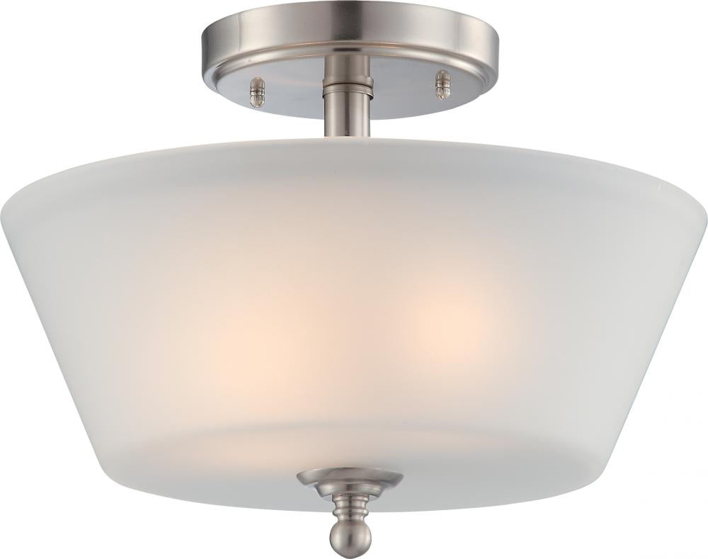 Nuvo 60-4151 Surrey; 3 Light; Semi-Flush Fixture with Frosted Glass; B