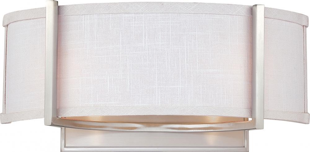 Nuvo 60-4754 Gemini; 2 Light; Wall Sconce with Slate Gray Fabric Shade