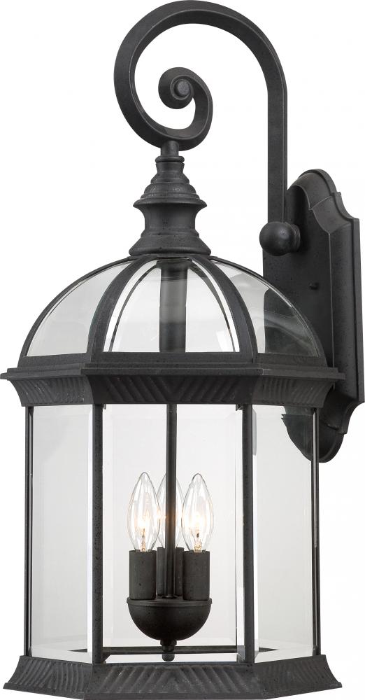 Nuvo 60-4969 Boxwood; 3 Light; 26 in.; Outdoor Wall with Clear Beveled