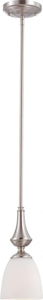 Nuvo 60-5037 Patton; 1 Light; Mini Pendant with Frosted Glass; Brushed