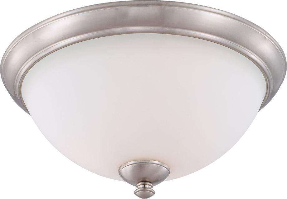 Nuvo 60-5041 Patton; 3 Light; Flush Fixture with Frosted Glass; Brushe