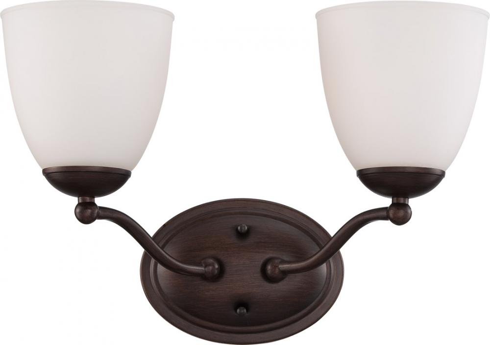 Nuvo 60-5132 Patton; 2 Light; Vanity Fixture with Frosted Glass; Prair